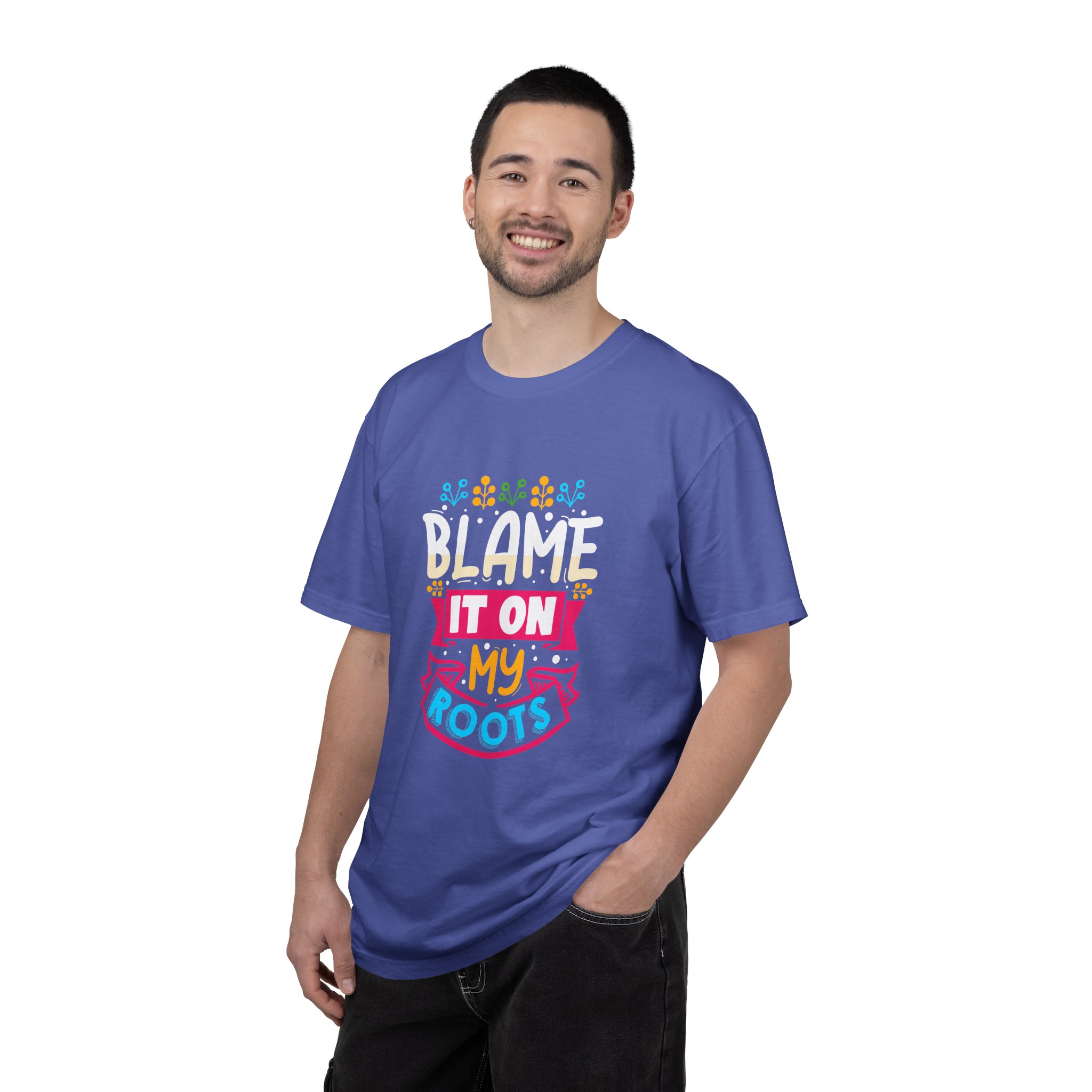 Colorful 'Blame It On My Roots' Unisex Garment-Dyed T-Shirt, Fun Gift for Birthdays, Family Gatherings. - Image 19