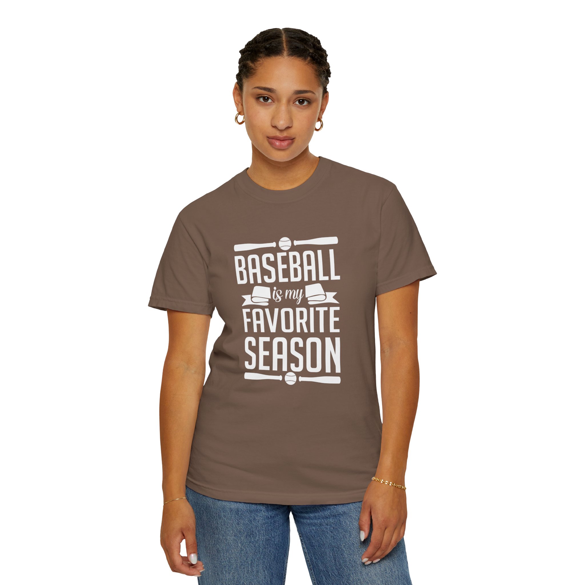 Baseball Favorite Season T-Shirt, Unisex Garment-Dyed Tee, Sporty Apparel, Gift for Baseball Lovers, Summer Wear, Casual Style. - Image 29