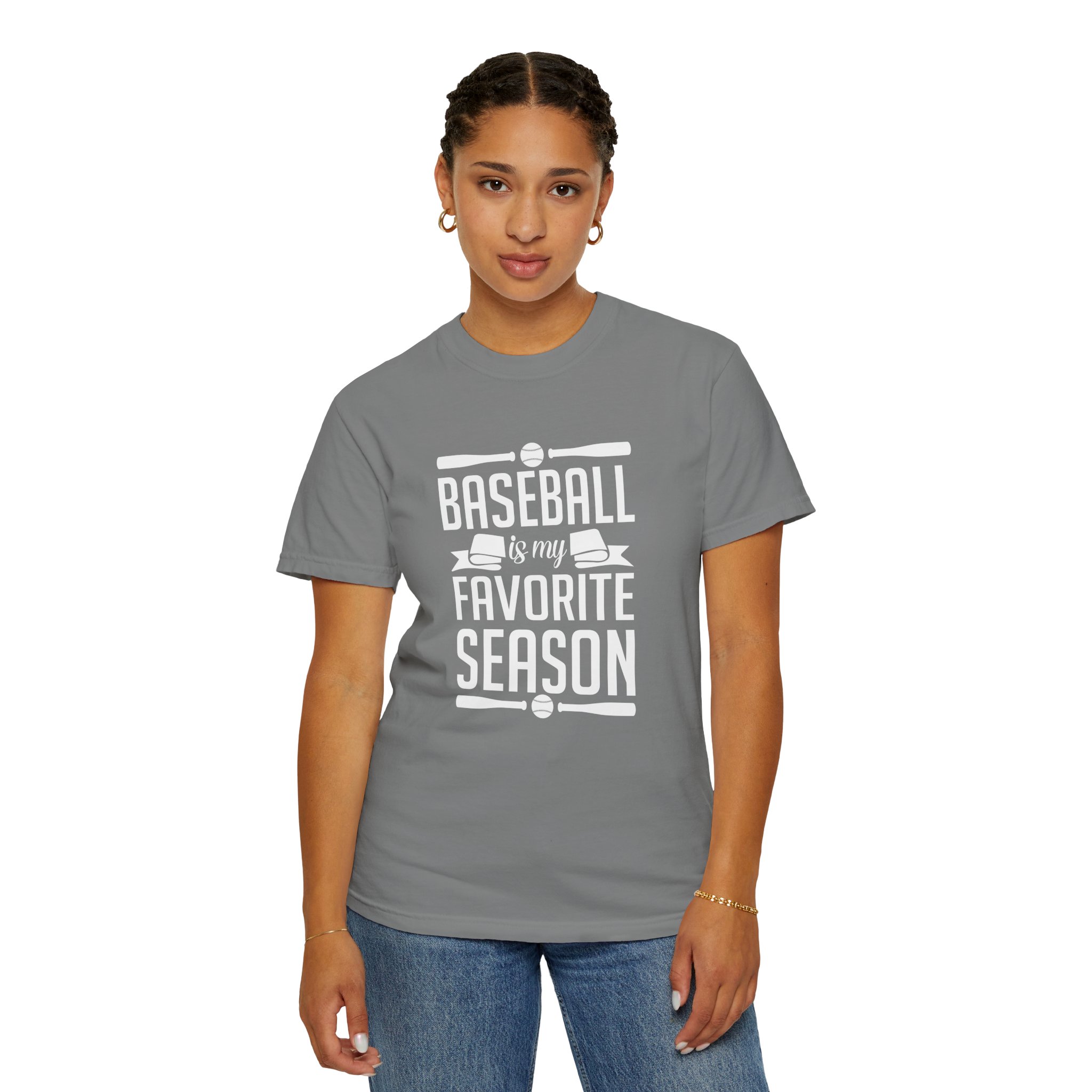Baseball Favorite Season T-Shirt, Unisex Garment-Dyed Tee, Sporty Apparel, Gift for Baseball Lovers, Summer Wear, Casual Style. - Image 13