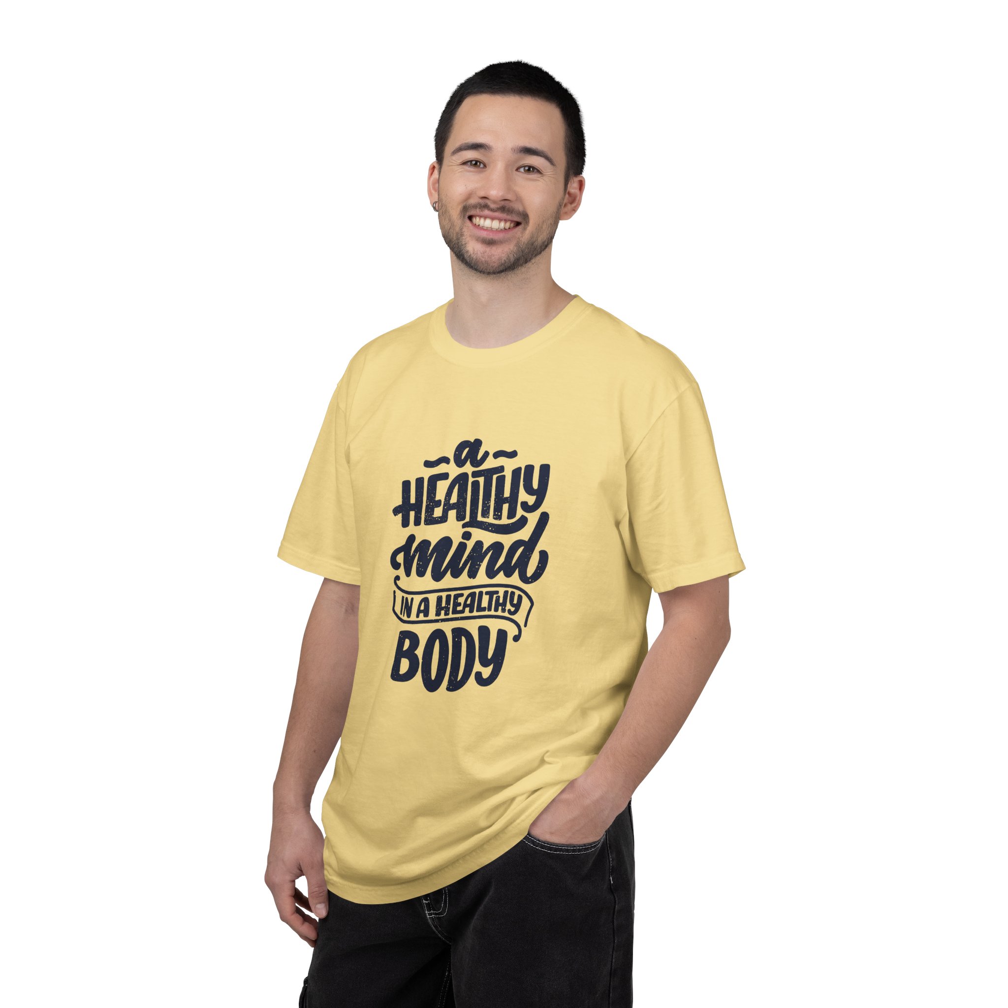 Unisex Motivational T-Shirt - "A Healthy Mind in a Healthy Body" - Fitness Apparel, Gift for Wellness Enthusiasts - Image 3