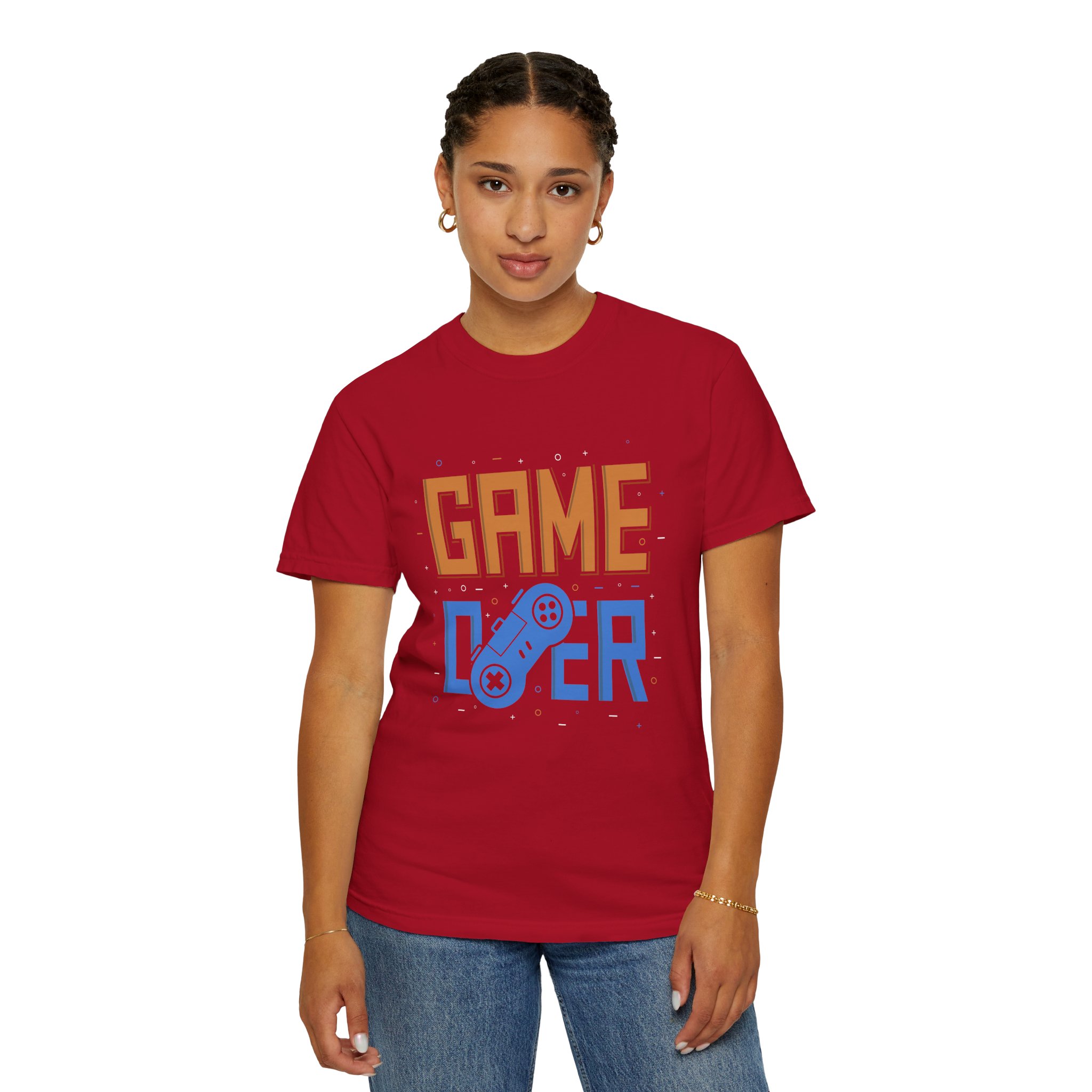 Game Over Unisex Garment-Dyed T-Shirt, Gamer Gift, PlayStation Tee, Retro Gaming Shirt, Casual Wear, Birthday Present. - Image 29