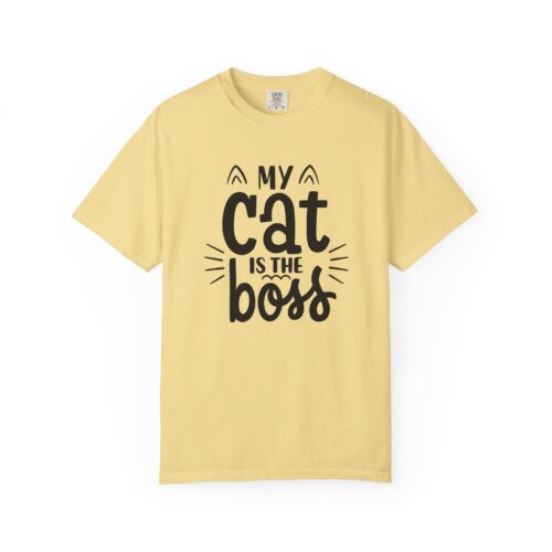 Cat Lover's Unisex Garment-Dyed T-Shirt - 'My Cat is The Boss'. - Image 9