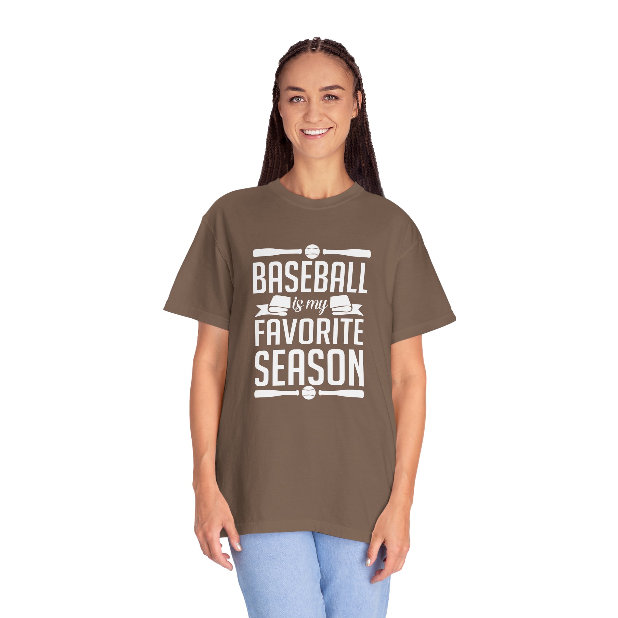 Baseball Favorite Season T-Shirt, Unisex Garment-Dyed Tee, Sporty Apparel, Gift for Baseball Lovers, Summer Wear, Casual Style. - Image 28