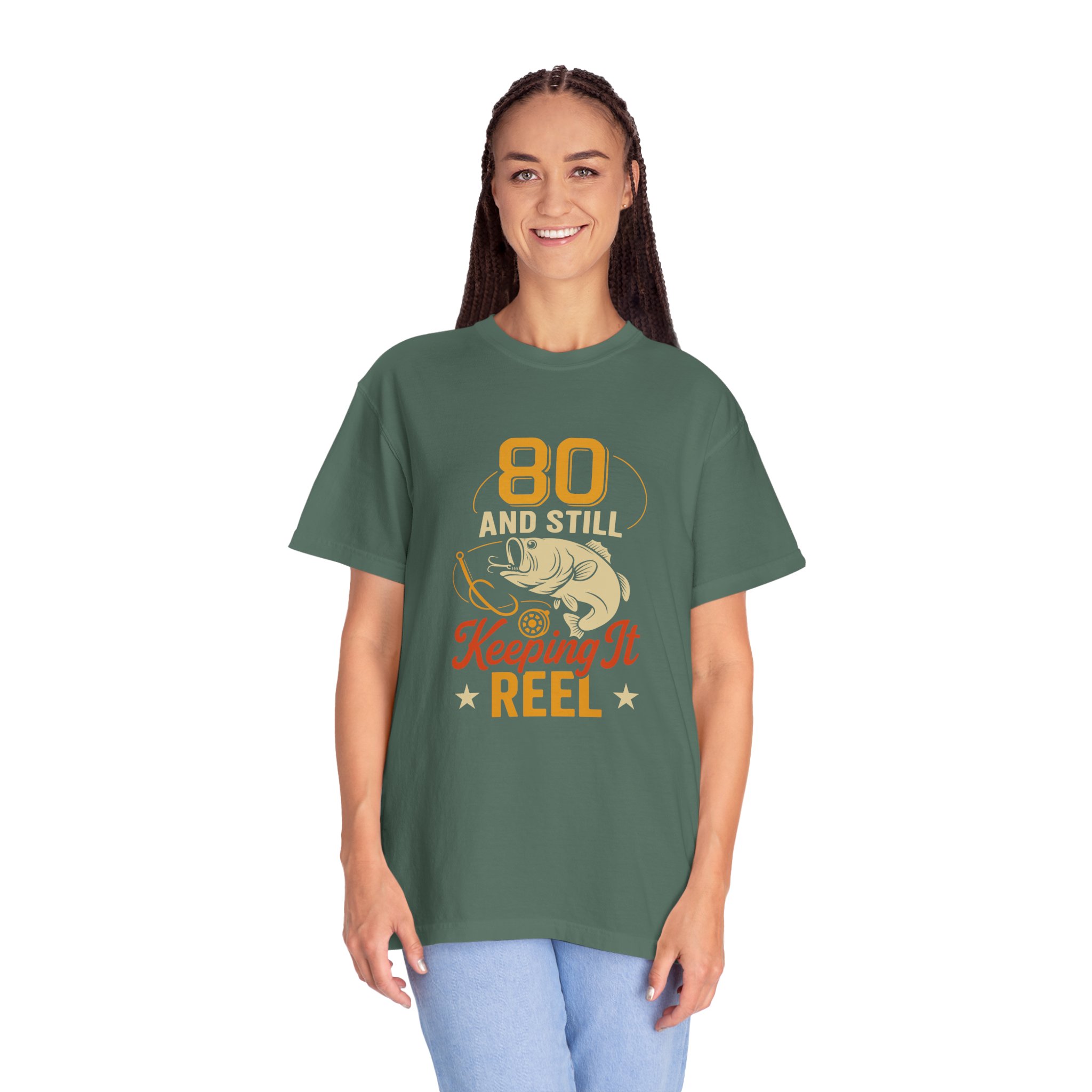 Funny Fishing T-Shirt, 80 and Still Keeping It Reel, Perfect for Birthdays, Father's Day Gifts, Fishing Lovers, Casual Wear. - Image 28