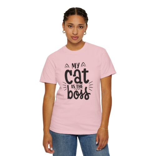Cat Lover's Unisex Garment-Dyed T-Shirt - 'My Cat is The Boss'. - Image 45