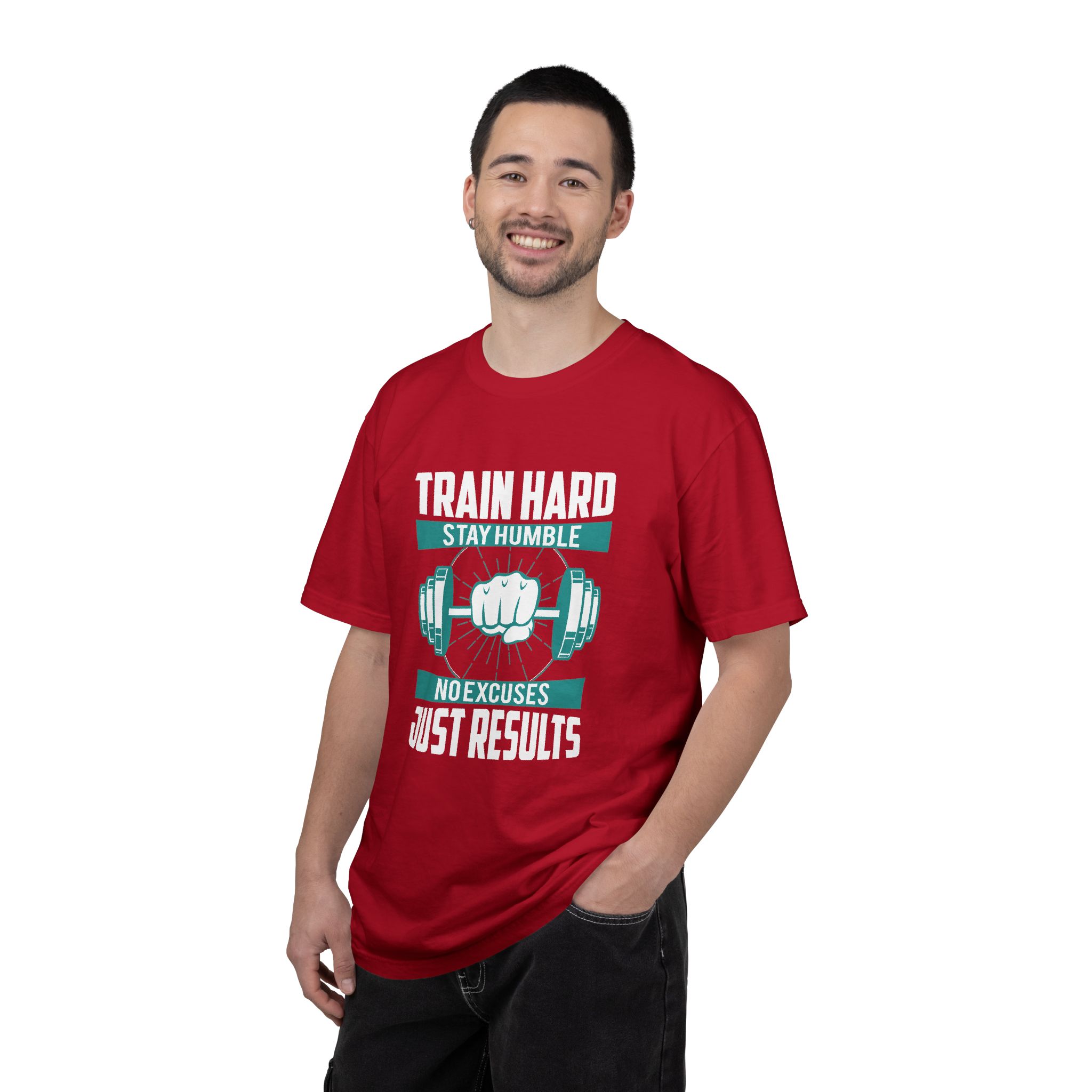 Gym Motivation T-Shirt - Train Hard Stay Humble Design, Fitness Apparel, Athleisure Wear, Workout Gear, Gift for Gym Lovers. - Image 3