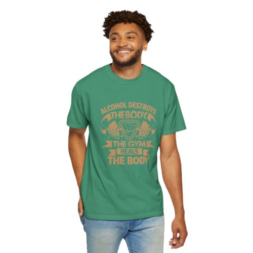 Fitness Motivational T-shirt - Alcohol Destroys, Gym Heals, Workout Tee, Gift for Gym Lovers, Activewear Shirt. - Image 39