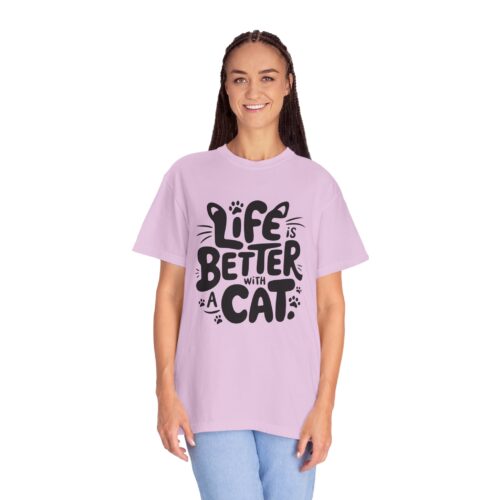Life is Better with a Cat Unisex Tee, Cat Lover Gift, Animal T-Shirt, Cute Cat Shirt, Casual Wear for Cat Moms, Fun Pet Apparel. - Image 4