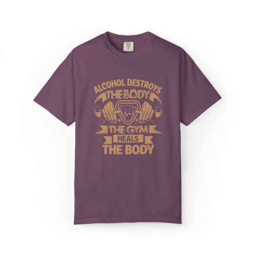Fitness Motivational T-shirt - Alcohol Destroys, Gym Heals, Workout Tee, Gift for Gym Lovers, Activewear Shirt. - Image 17
