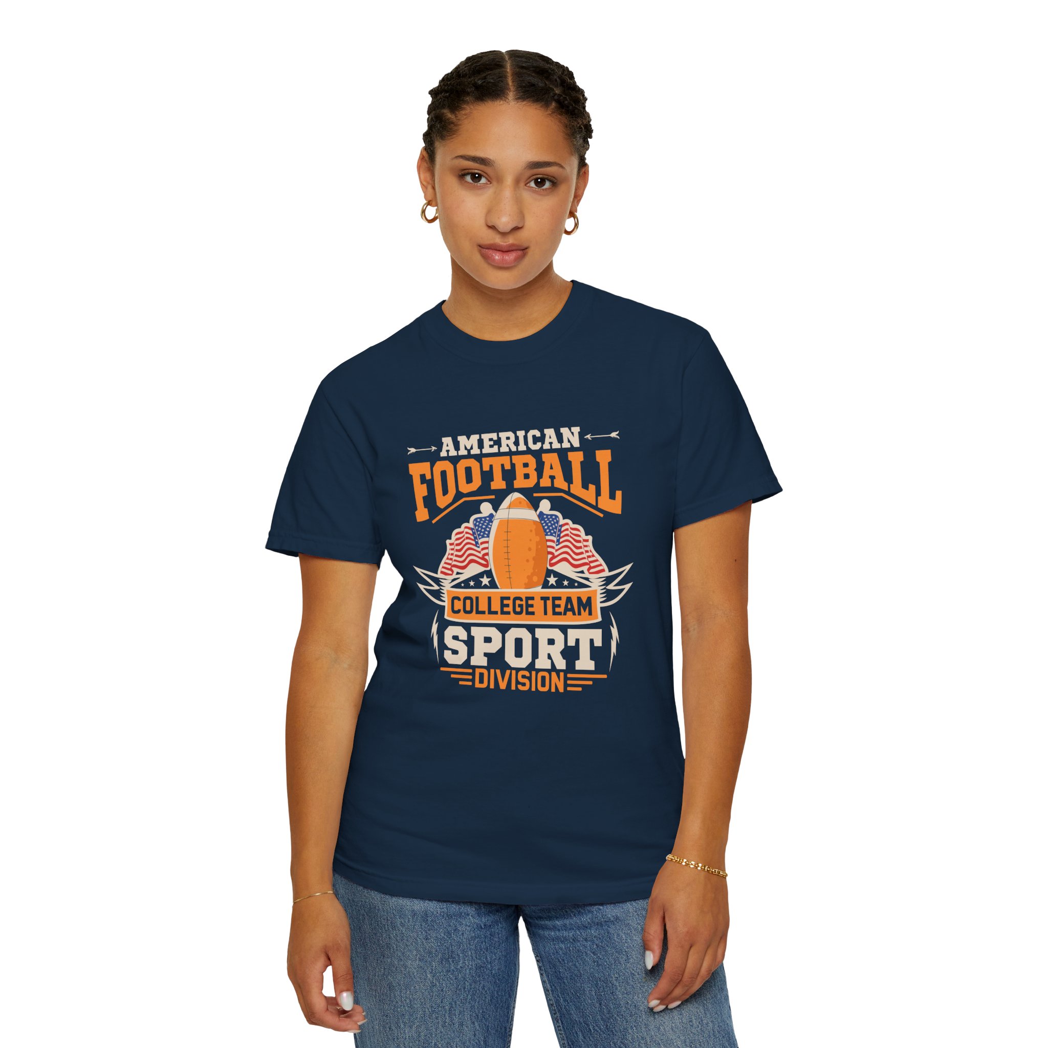 American Football Unisex Garment-Dyed T-Shirt, Perfect for Game Day, Sports Fan Gift, Tailgate Party, College Team Merchandise. - Image 5
