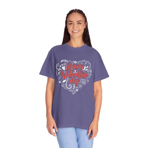 Happy Valentine's Day Unisex Garment-Dyed T-shirt, Love Shirt, Heart T-shirt, Couple's Gift, Cute Valentine's Tee, Casual Wear. - Image 36