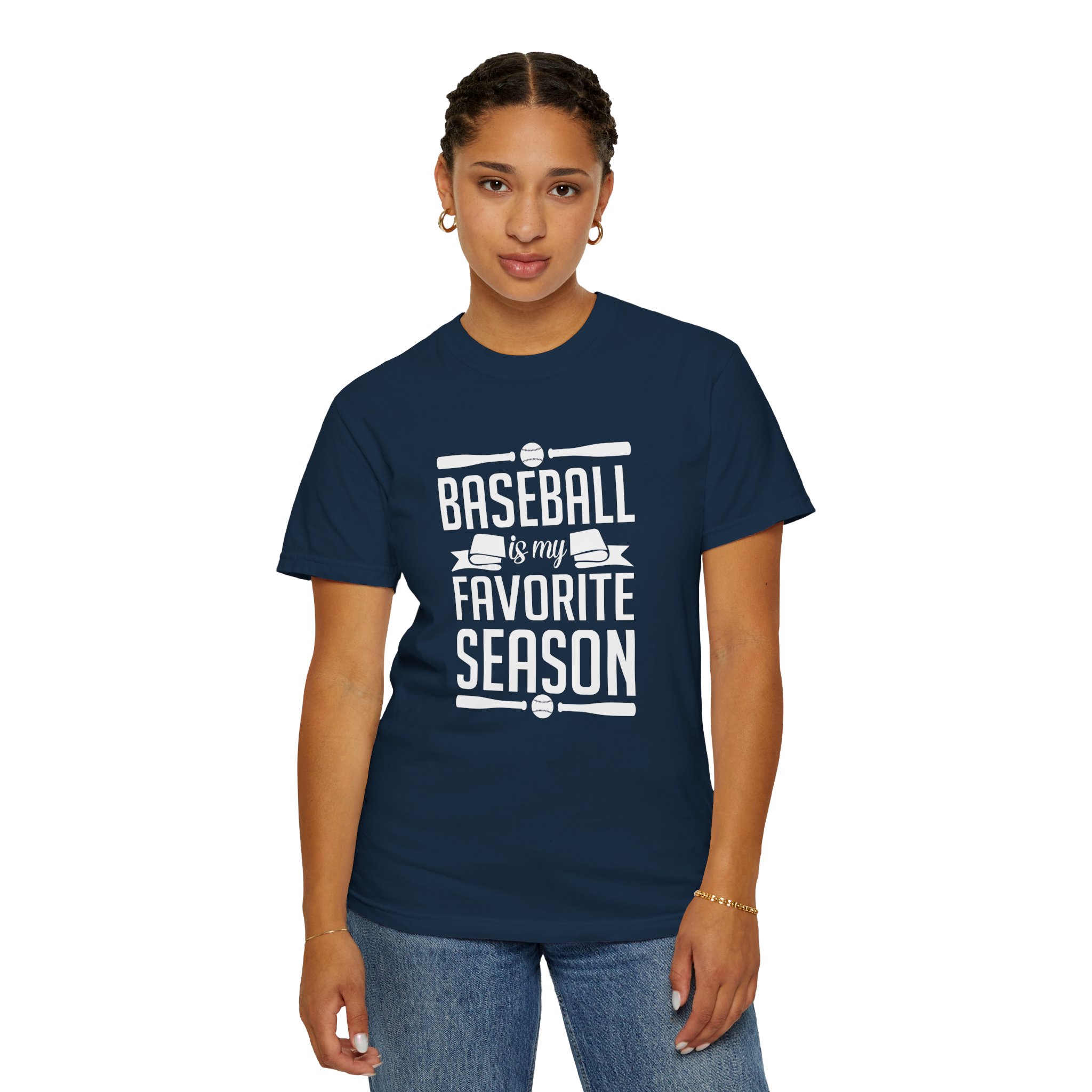 Baseball Favorite Season T-Shirt, Unisex Garment-Dyed Tee, Sporty Apparel, Gift for Baseball Lovers, Summer Wear, Casual Style. - Image 45