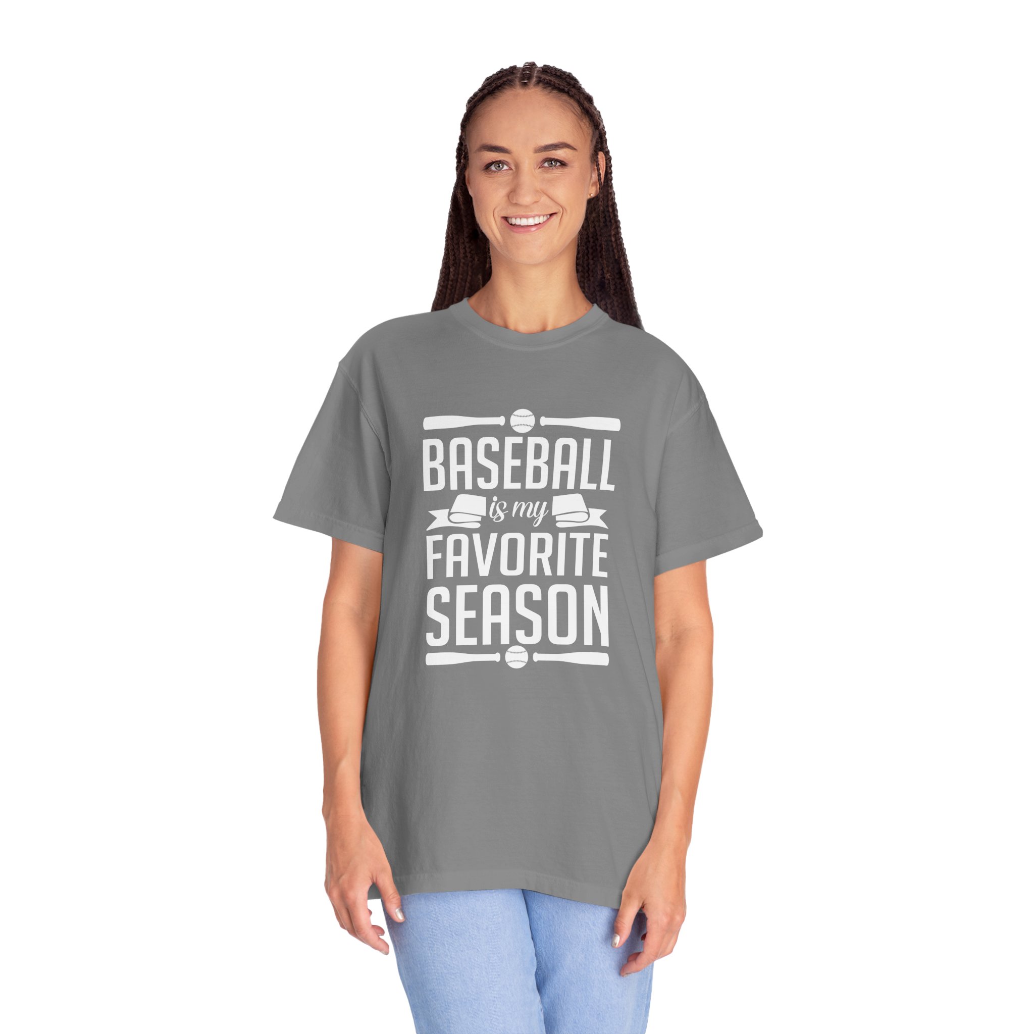 Baseball Favorite Season T-Shirt, Unisex Garment-Dyed Tee, Sporty Apparel, Gift for Baseball Lovers, Summer Wear, Casual Style. - Image 12