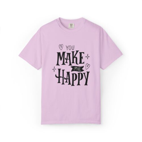 Joyful Message T-Shirt - You Make Me Happy - Gift for Friends, Casual Wear, Birthday Gift, Uplifting Apparel, Everyday Comfort. - Image 9