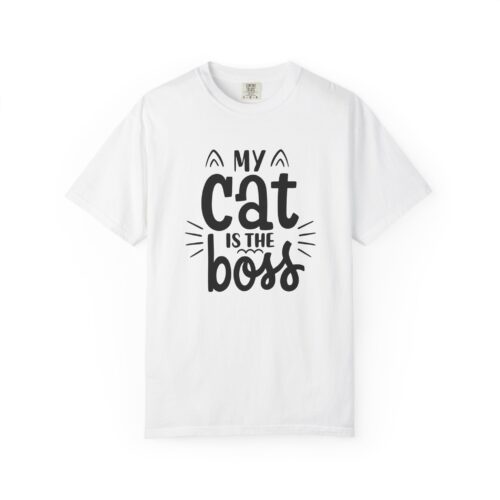 Cat Lover's Unisex Garment-Dyed T-Shirt - 'My Cat is The Boss'. - Image 17