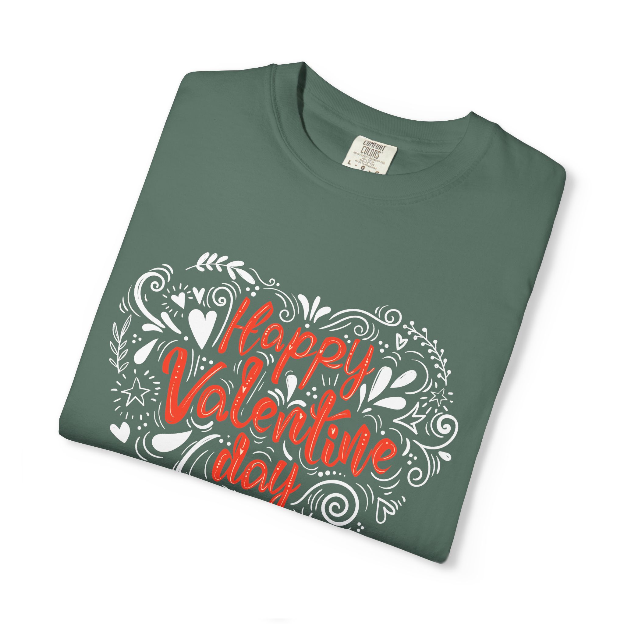Happy Valentine's Day Unisex Garment-Dyed T-shirt, Love Shirt, Heart T-shirt, Couple's Gift, Cute Valentine's Tee, Casual Wear. - Image 18
