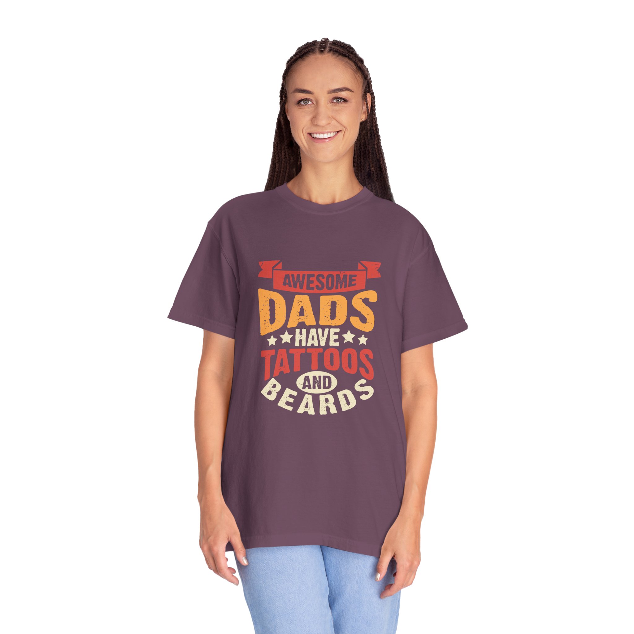 Awesome Dads Have Tattoos and Beards T-shirt, Unisex Garment-Dyed Tee, Father's Day Gift, Dad Shirt, Casual & Tattoo Lover Apparel. - Image 12