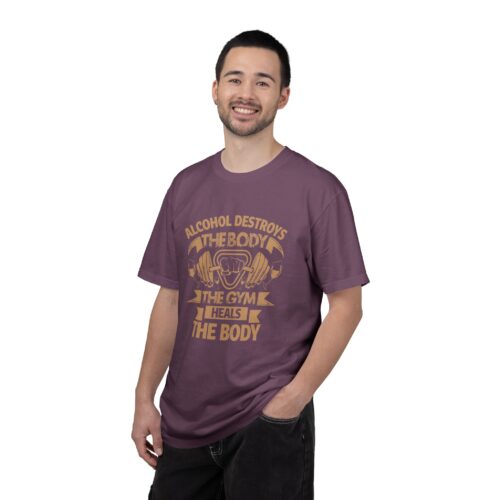 Fitness Motivational T-shirt - Alcohol Destroys, Gym Heals, Workout Tee, Gift for Gym Lovers, Activewear Shirt. - Image 19