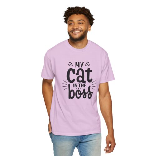 Cat Lover's Unisex Garment-Dyed T-Shirt - 'My Cat is The Boss'. - Image 31