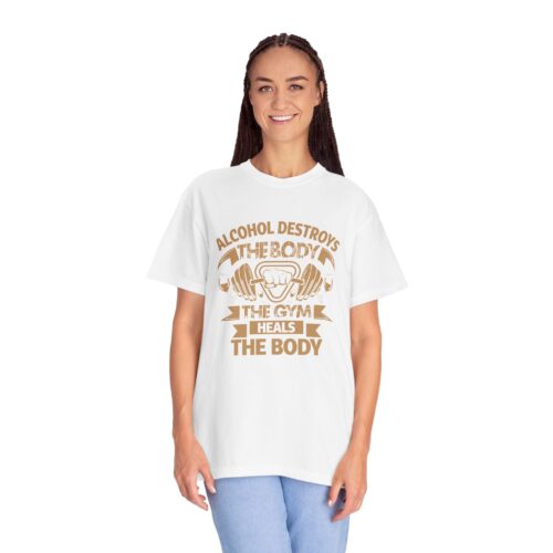 Fitness Motivational T-shirt - Alcohol Destroys, Gym Heals, Workout Tee, Gift for Gym Lovers, Activewear Shirt. - Image 12