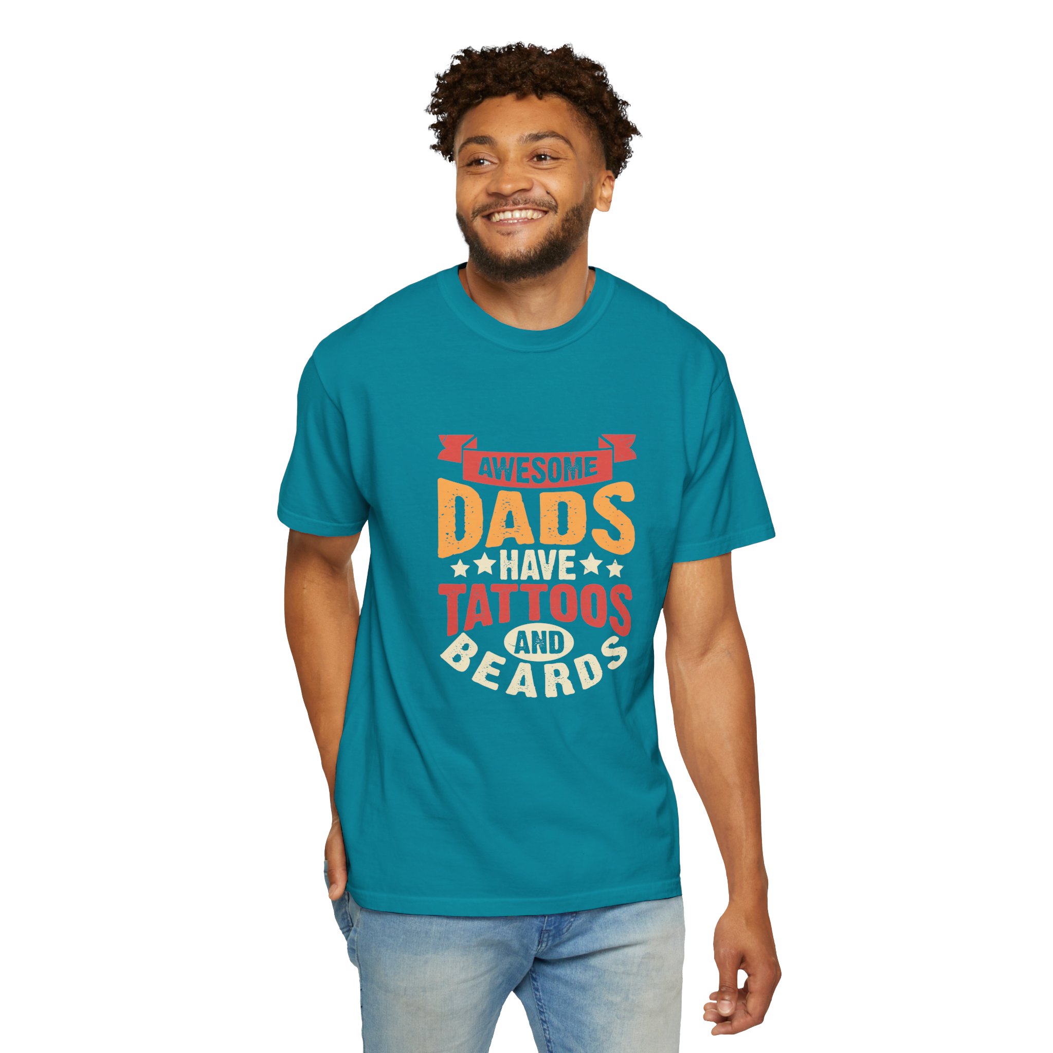 Awesome Dads Have Tattoos and Beards T-shirt, Unisex Garment-Dyed Tee, Father's Day Gift, Dad Shirt, Casual & Tattoo Lover Apparel. - Image 23