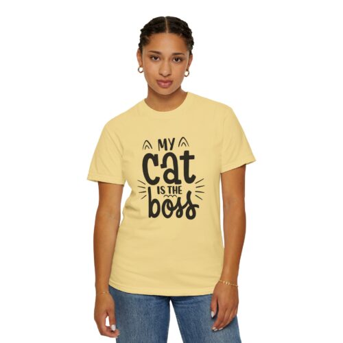 Cat Lover's Unisex Garment-Dyed T-Shirt - 'My Cat is The Boss'. - Image 13