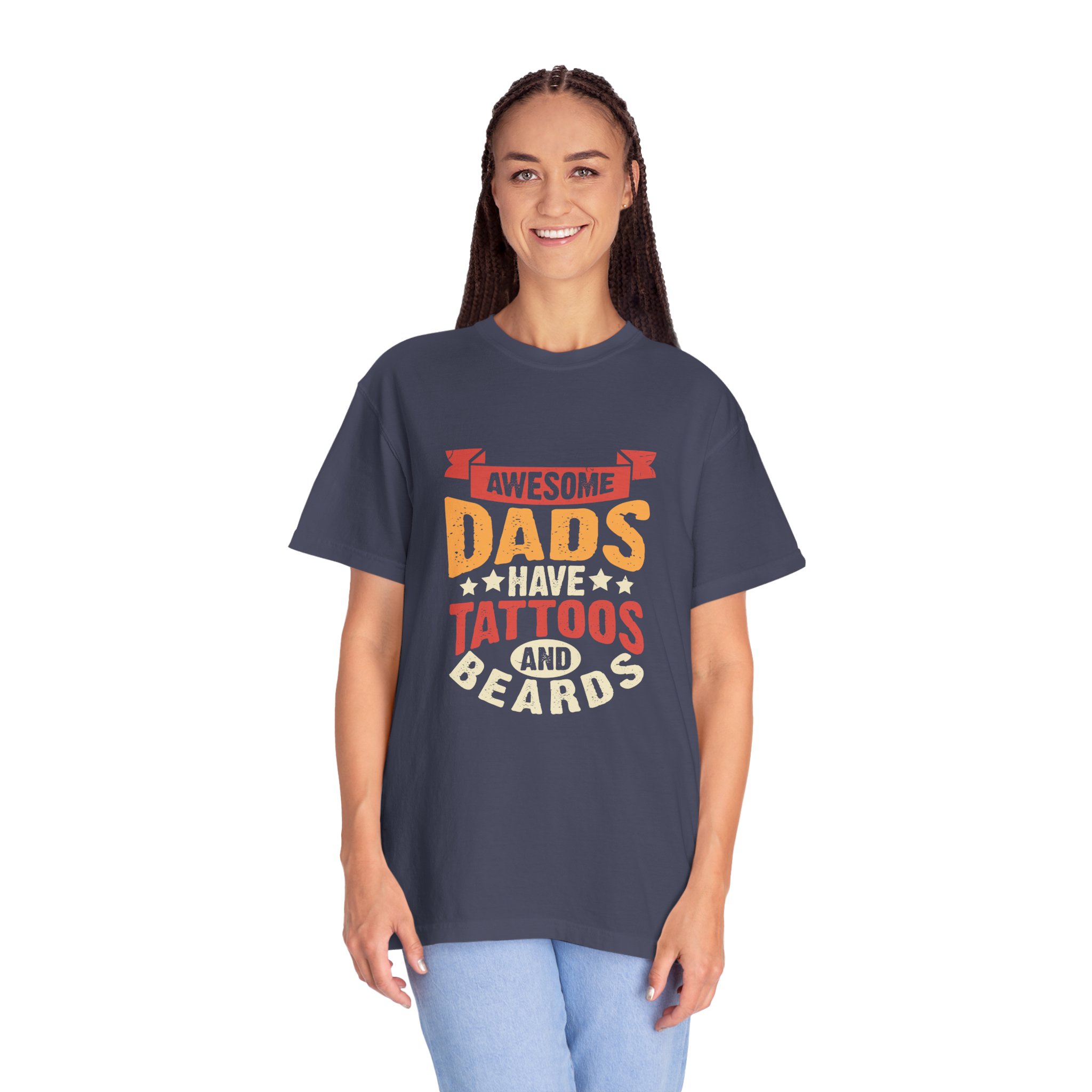 Awesome Dads Have Tattoos and Beards T-shirt, Unisex Garment-Dyed Tee, Father's Day Gift, Dad Shirt, Casual & Tattoo Lover Apparel. - Image 28