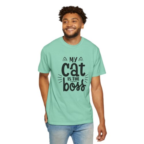 Cat Lover's Unisex Garment-Dyed T-Shirt - 'My Cat is The Boss'. - Image 39