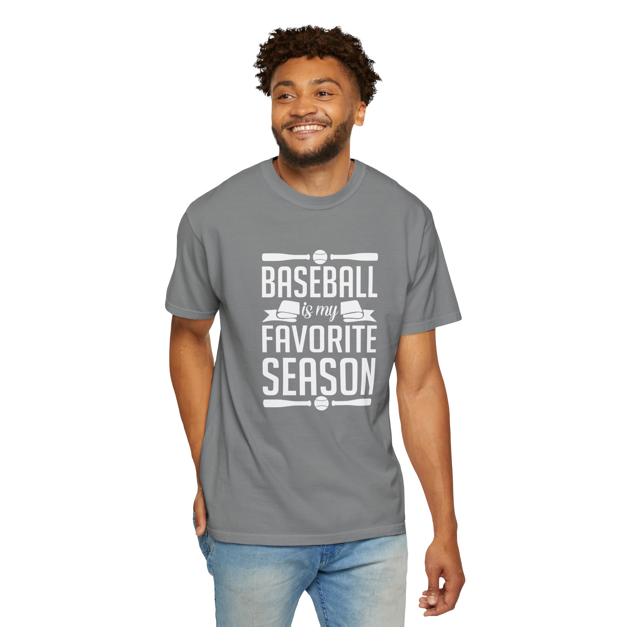 Baseball Favorite Season T-Shirt, Unisex Garment-Dyed Tee, Sporty Apparel, Gift for Baseball Lovers, Summer Wear, Casual Style. - Image 15