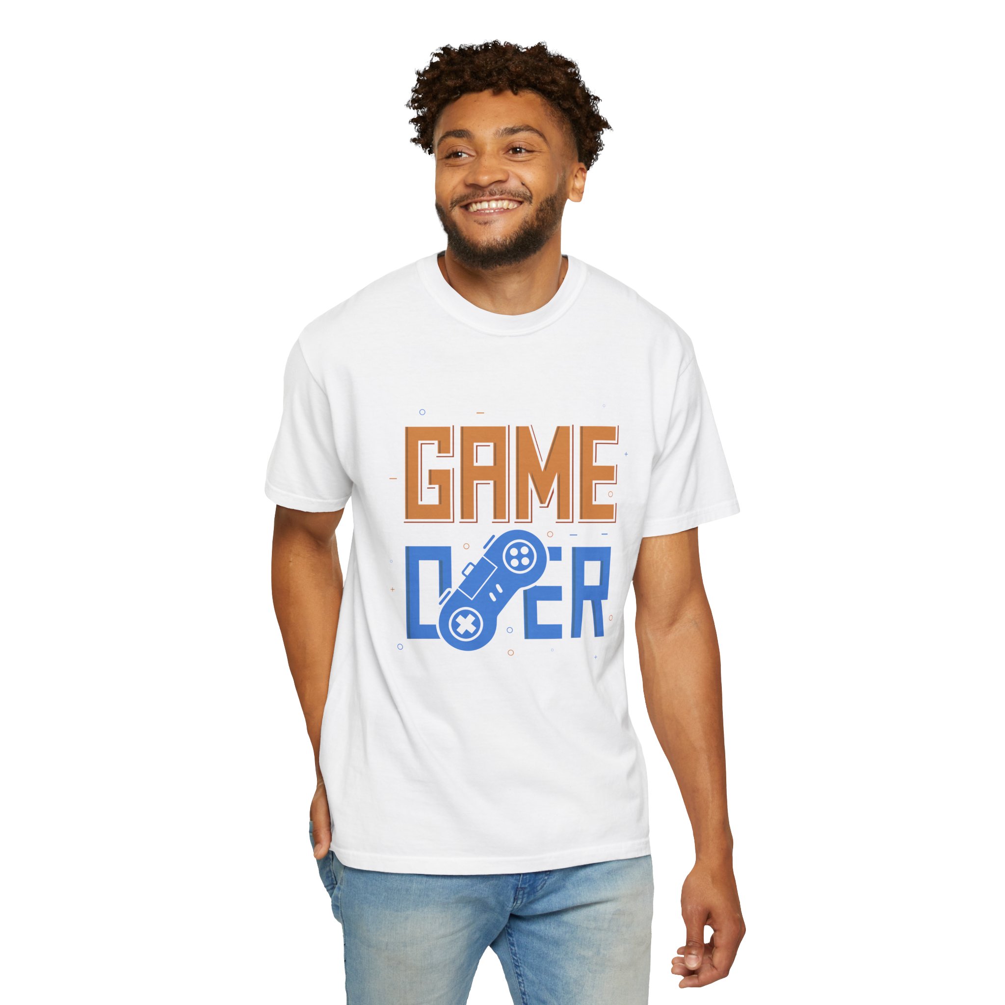 Game Over Unisex Garment-Dyed T-Shirt, Gamer Gift, PlayStation Tee, Retro Gaming Shirt, Casual Wear, Birthday Present. - Image 7