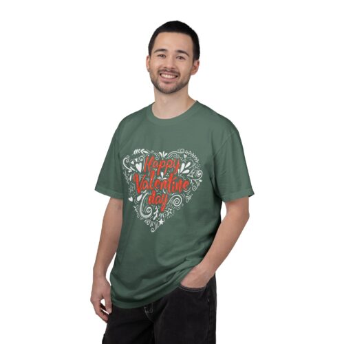 Happy Valentine's Day Unisex Garment-Dyed T-shirt, Love Shirt, Heart T-shirt, Couple's Gift, Cute Valentine's Tee, Casual Wear. - Image 19