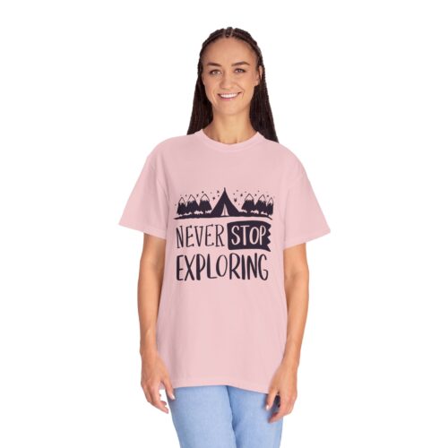 Adventure-Ready Garment-Dyed T-Shirt | Never Stop Exploring Graphic Tee, Camping Shirt, Travel Apparel, Nature Lover Gift. - Image 44