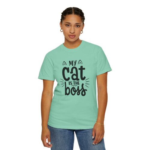 Cat Lover's Unisex Garment-Dyed T-Shirt - 'My Cat is The Boss'. - Image 37