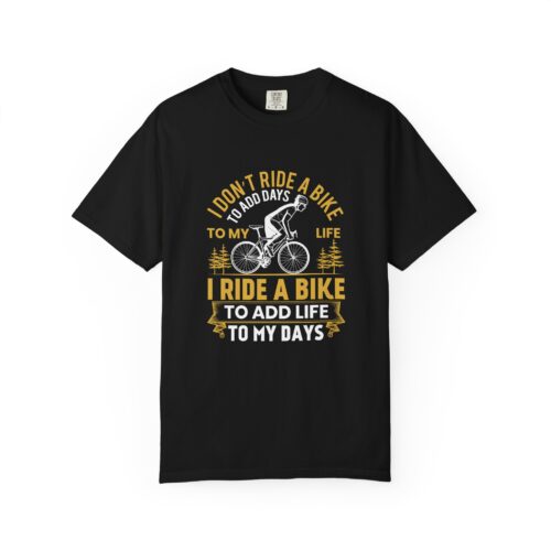 Adventure Awaits Garment-Dyed T-Shirt | Bike Lovers Gift, Outdoor Enthusiast Tee, Cycling Apparel, Unisex Casual Wear. - Image 1