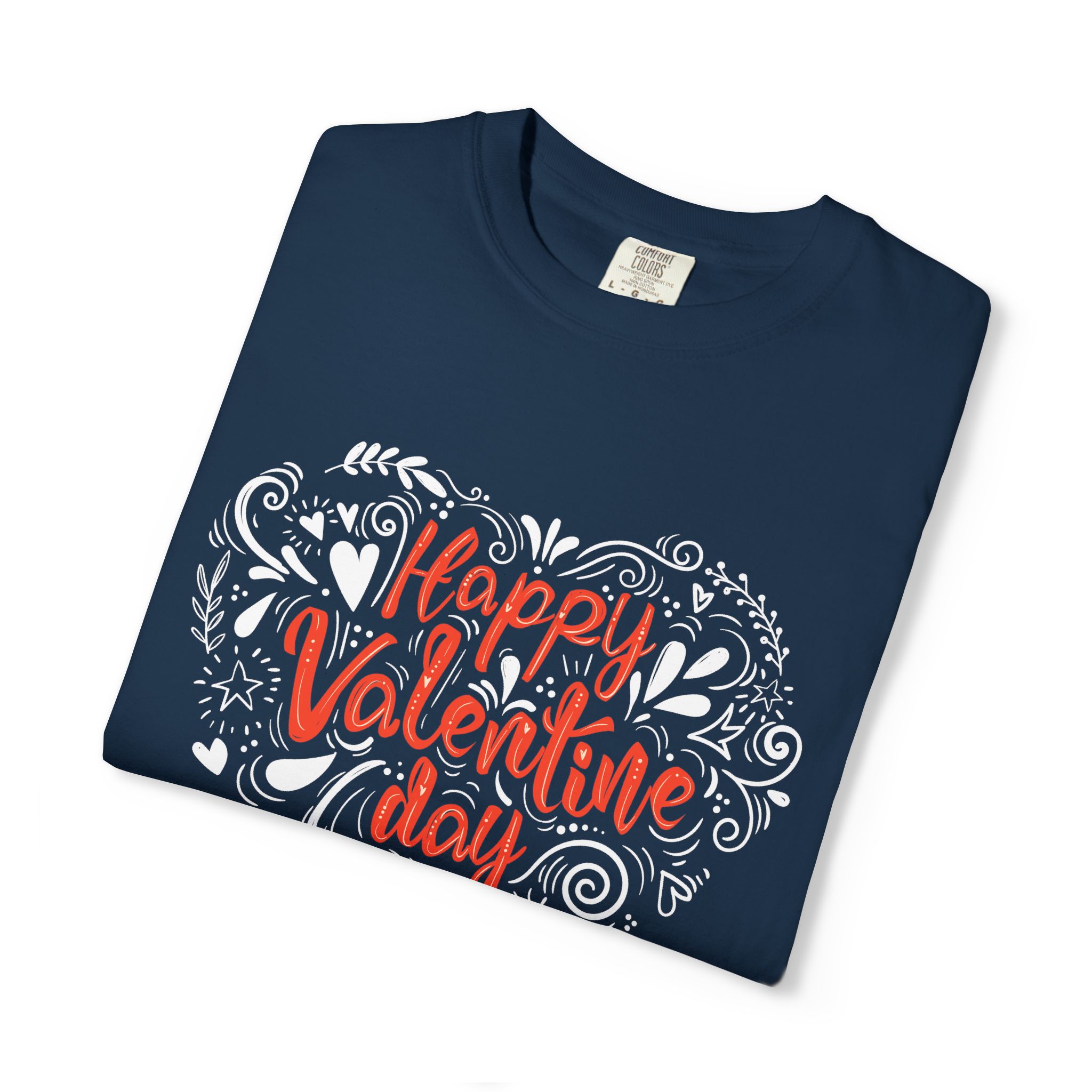 Happy Valentine's Day Unisex Garment-Dyed T-shirt, Love Shirt, Heart T-shirt, Couple's Gift, Cute Valentine's Tee, Casual Wear. - Image 2