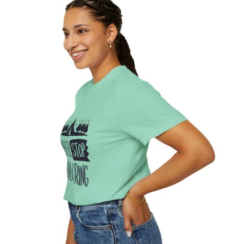 Adventure-Ready Garment-Dyed T-Shirt | Never Stop Exploring Graphic Tee, Camping Shirt, Travel Apparel, Nature Lover Gift. - Image 38