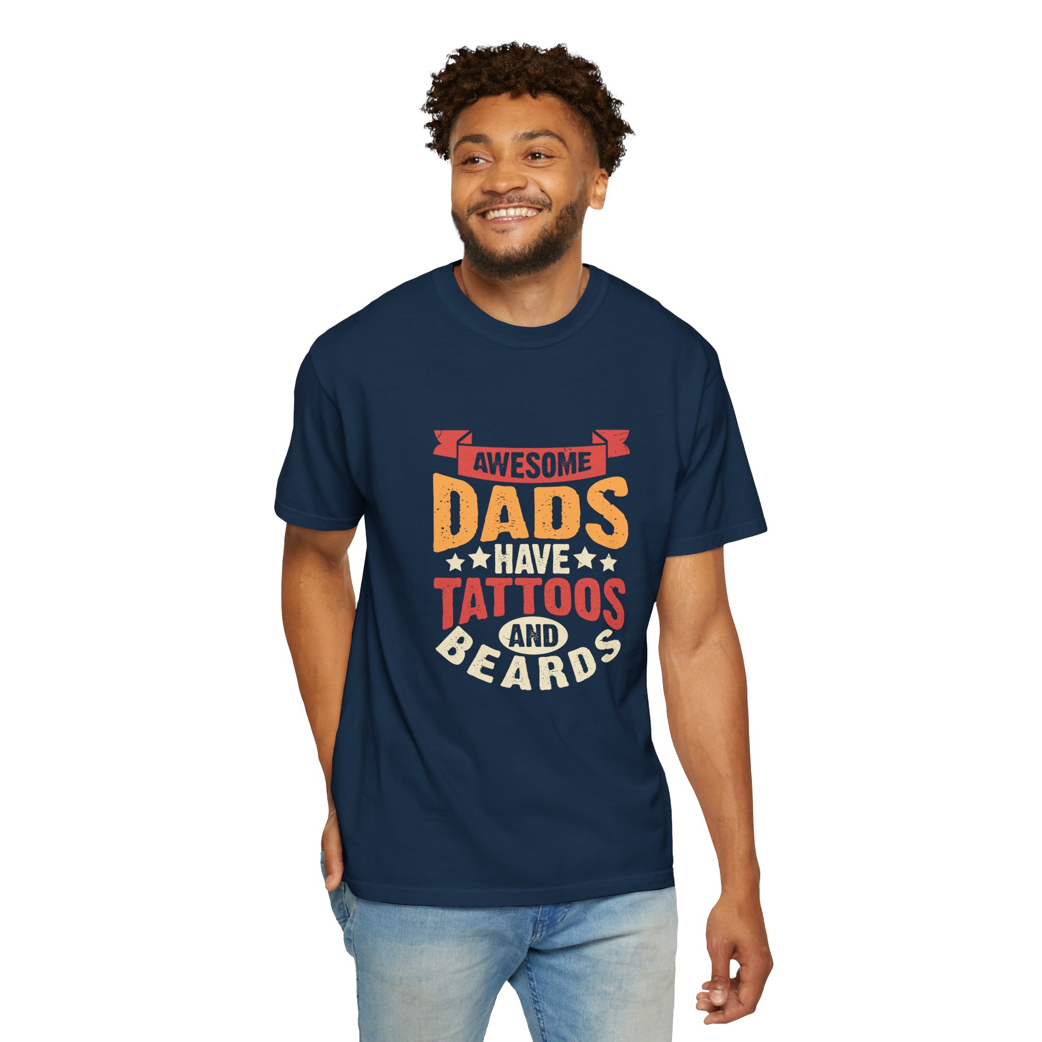 Awesome Dads Have Tattoos and Beards T-shirt, Unisex Garment-Dyed Tee, Father's Day Gift, Dad Shirt, Casual & Tattoo Lover Apparel. - Image 39