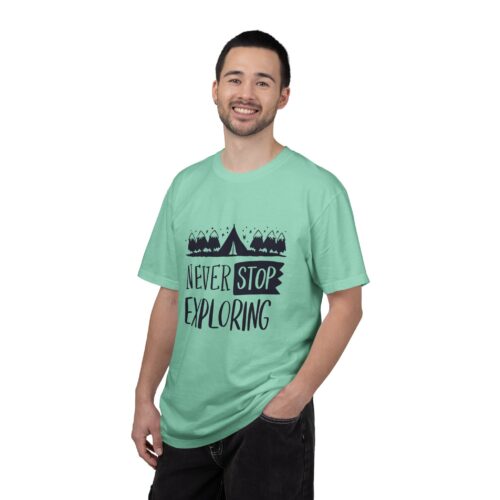 Adventure-Ready Garment-Dyed T-Shirt | Never Stop Exploring Graphic Tee, Camping Shirt, Travel Apparel, Nature Lover Gift. - Image 35