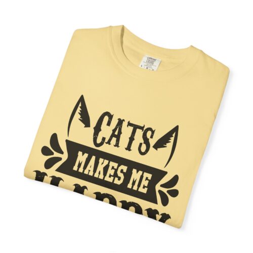 Cats Make Me Happy Unisex T-Shirt, Cat Lover Gift, Funny Tee, Animal Lovers Apparel, Gift for Her. - Image 2