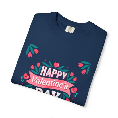 Unisex Valentine’s Day T-shirt, Cute Floral Graphic Tee, Gift for Him or Her, Casual Wear, Trendy Love Shirt. - Image 2