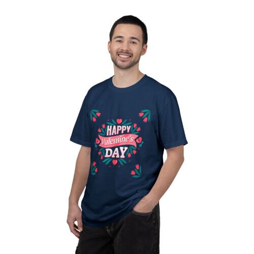 Unisex Valentine’s Day T-shirt, Cute Floral Graphic Tee, Gift for Him or Her, Casual Wear, Trendy Love Shirt. - Image 3