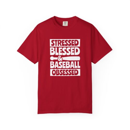 Baseball Obsession Tee, Stressed Blessed Baseball Shirt, Unisex Sportswear, Gifts for Baseball Fans, Casual Everyday Wear. - Image 17