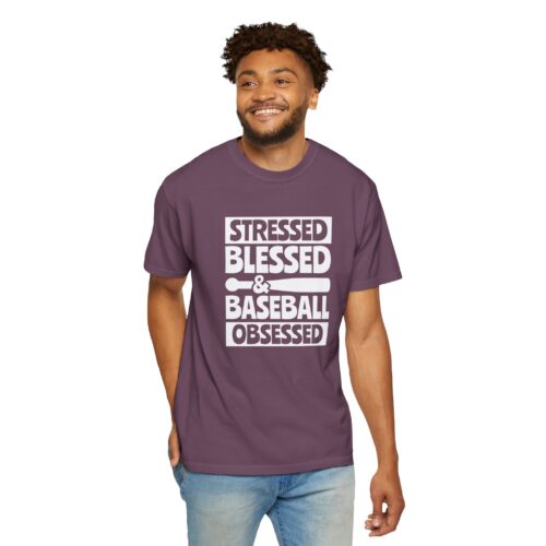 Baseball Obsession Tee, Stressed Blessed Baseball Shirt, Unisex Sportswear, Gifts for Baseball Fans, Casual Everyday Wear. - Image 15