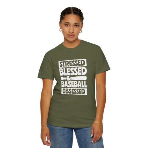Baseball Obsession Tee, Stressed Blessed Baseball Shirt, Unisex Sportswear, Gifts for Baseball Fans, Casual Everyday Wear. - Image 37