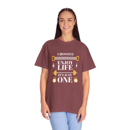 CrossFit Motivational T-Shirt, Unisex Workout Tee, Gym Apparel, Fitness Gift, Enjoy Life It's Just One. - Image 52