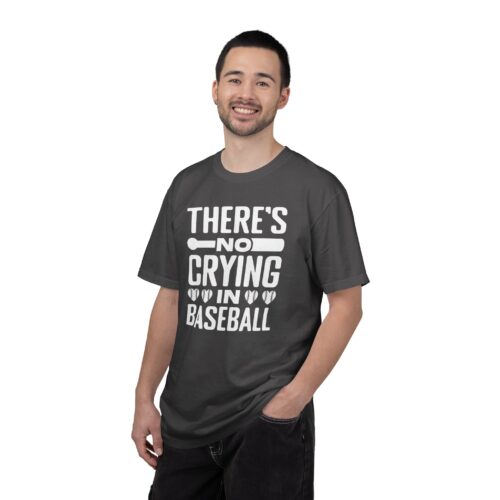Baseball Humor T-Shirt, Unisex Garment-Dyed Tee, Funny Sports Shirt, Gift for Baseball Fans, No Crying in Baseball Tee. - Image 35
