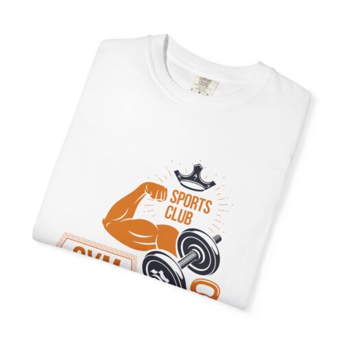 Gym Sports Club Workout T-Shirt — Muscle, Dumbbell & Kettlebell Fitness Tee. - Image 2
