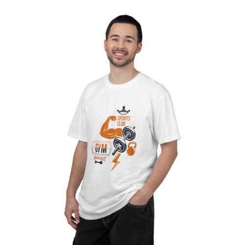 Gym Sports Club Workout T-Shirt — Muscle, Dumbbell & Kettlebell Fitness Tee. - Image 3