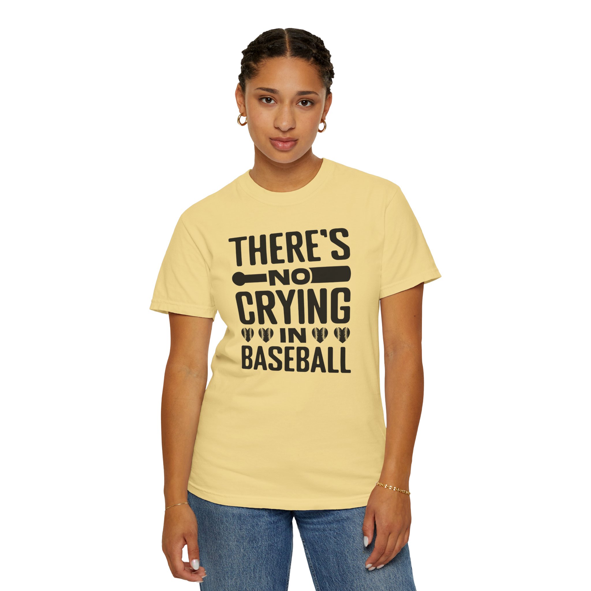 Baseball Humor T-Shirt, Unisex Garment-Dyed Tee, Gift for Sports Lovers, Funny Baseball Shirt, No Crying in Baseball. - Image 13