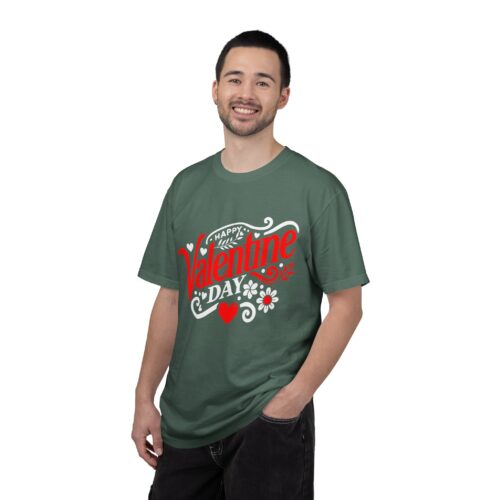 Valentine's Day T‑Shirt - "Happy Valentine Day" Retro Floral Design. - Image 11